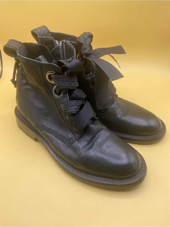 Zadig & Voltaire Shoes - Zadig & Voltaire Black Leather Lace-Up Ankle Boots